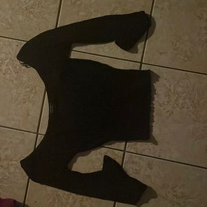 Black long sleeve “cropped” tank